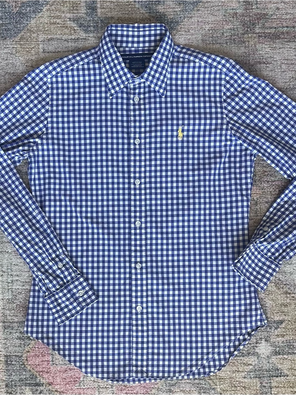 Ralph Lauren Blue and White Gingham Kids Button-Down Shirt - Picture 3 of 11